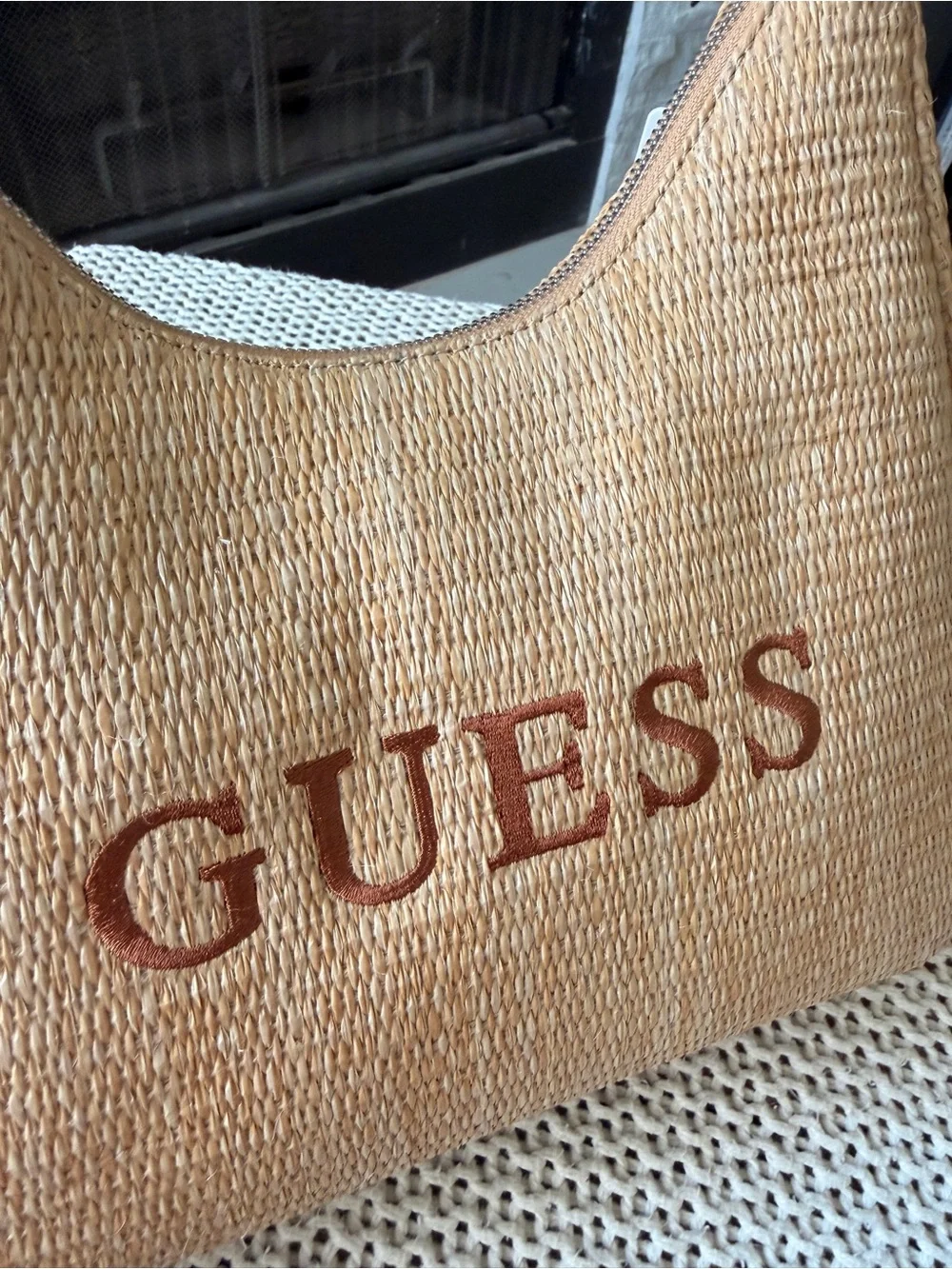 Guess logo prominent woven
